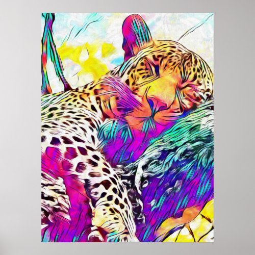 Rainbow leopard Poster