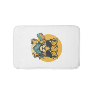 Rainbow Leopard Pride Flag Vintage Vector Design_1 Bath Mat