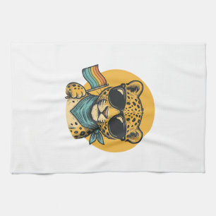 Rainbow Leopard Pride Flag Vintage Vector Design_1 Kitchen Towel