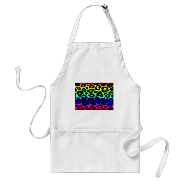 rainbow_leopard_print-altered adult apron (Front)