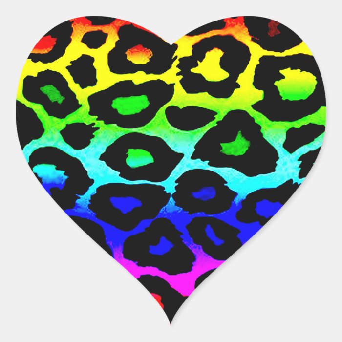 rainbow_leopard_print altered heart stickers