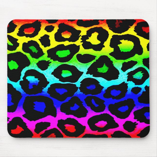 rainbow_leopard_print-altered mouse pad (Front)