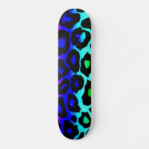 rainbow_leopard_print_altered skateboard