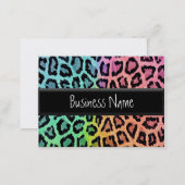 rainbow leopard print business card (Front/Back)