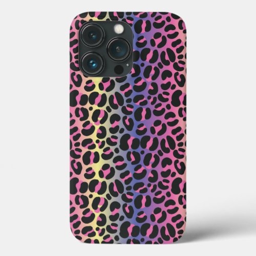 Rainbow Leopard Print iPhone 13 Pro Case