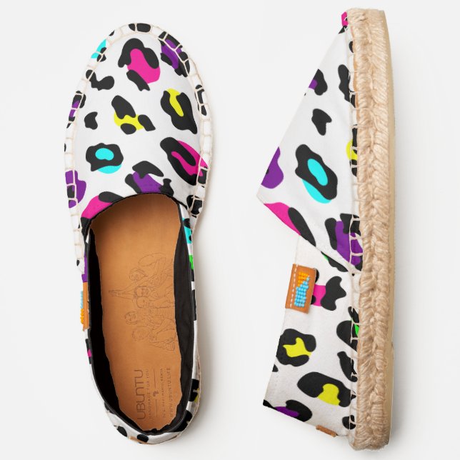 rainbow leopard print cheetah retro  espadrilles (Side)