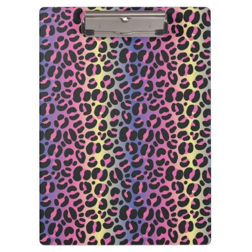 Rainbow Leopard Print Clipboard