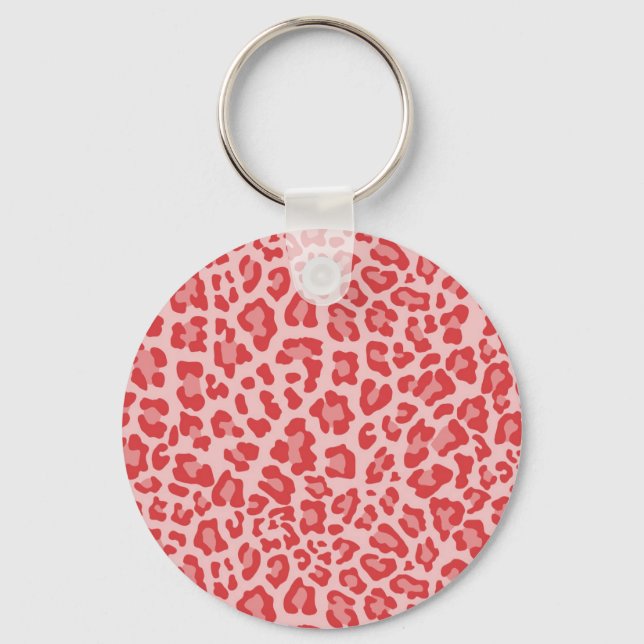 Rainbow Leopard Print Collection - Red Keychain (Front)