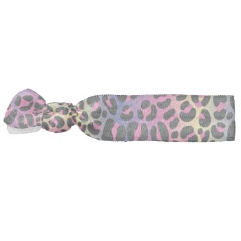 Rainbow Leopard Print Elastic Hair Tie by imaginarystory at Zazzle