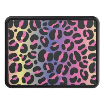 Rainbow Leopard Print Hitch Cover by imaginarystory at Zazzle