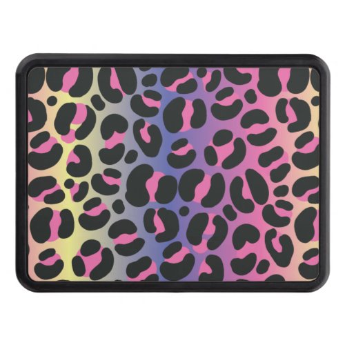 Rainbow Leopard Print Hitch Cover