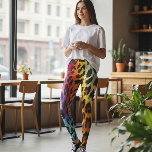 Rainbow Leopard Print Leggings (Creator Uploaded)
