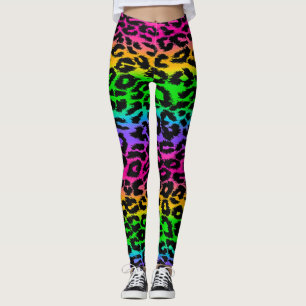 Rainbow Leopard Print Leggings