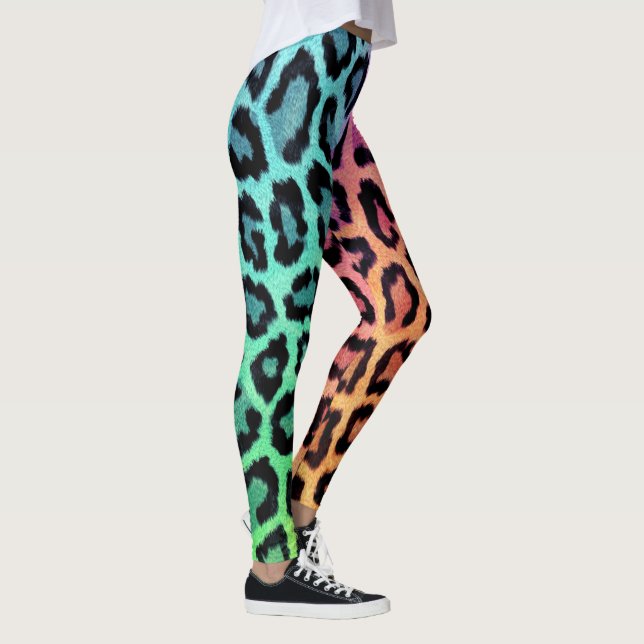 Rainbow Leopard Print Leggings (Right)