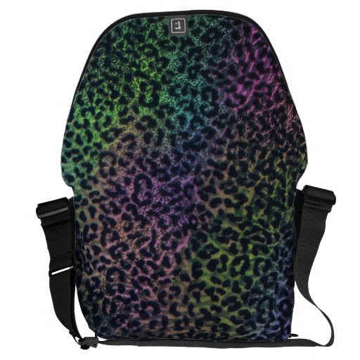 rainbow leopard print messenger bag | Zazzle