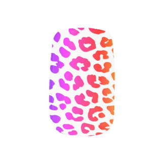 Rainbow Leopard Print Minx Nail Art