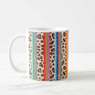 Rainbow Leopard Print Modern Girly Animal Pattern Coffee Mug