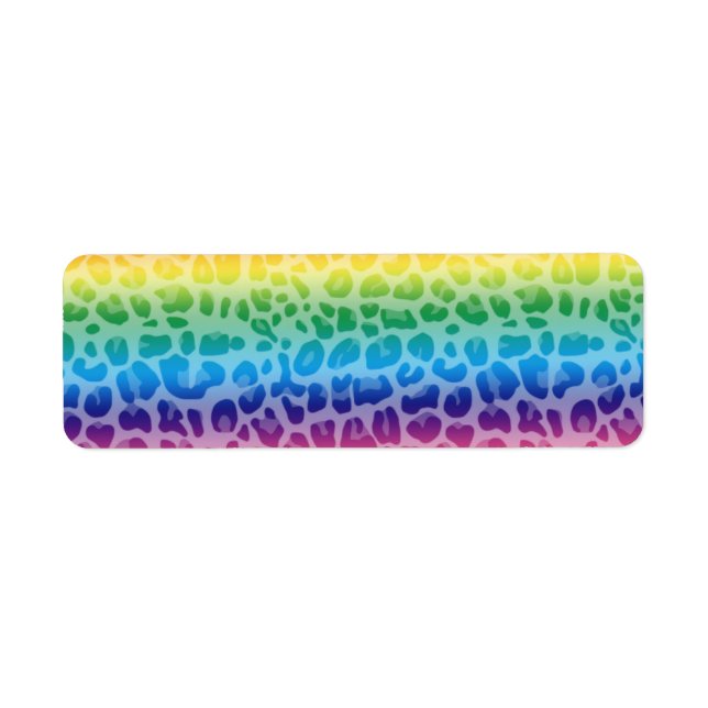 Rainbow leopard print pattern label (Front)
