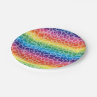 Colorful Rainbow Cheetah Seamless Pattern Paper Plates