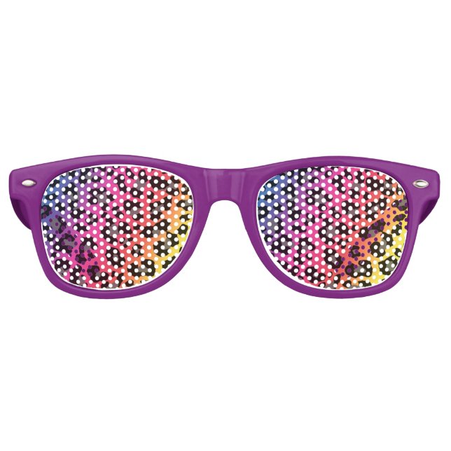Rainbow Leopard Print Retro Sunglasses (Front)