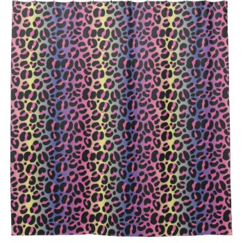 Rainbow Leopard Print Shower Curtain by imaginarystory at Zazzle