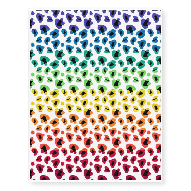 Rainbow Leopard Print Temporary Tattoos (Front)