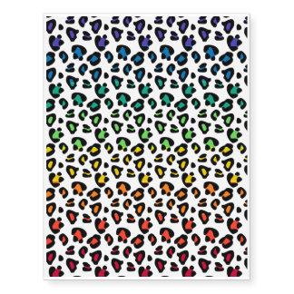 Rainbow Leopard Print Temporary Tattoos