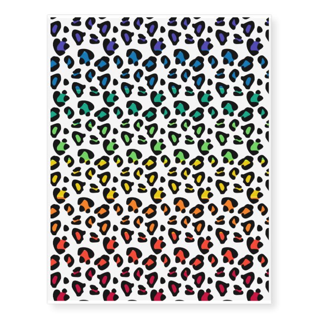 Rainbow Leopard Print Temporary Tattoos (Front)