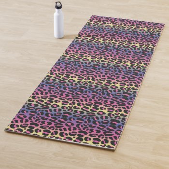 Rainbow Leopard Print Yoga Mat by imaginarystory at Zazzle
