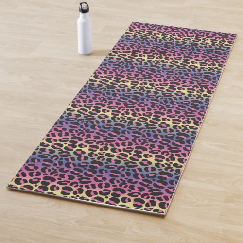 Rainbow Leopard Print Yoga Mat