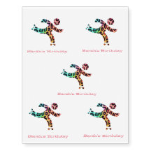 Rainbow Leopard Roller Skate Temporary Tattoos