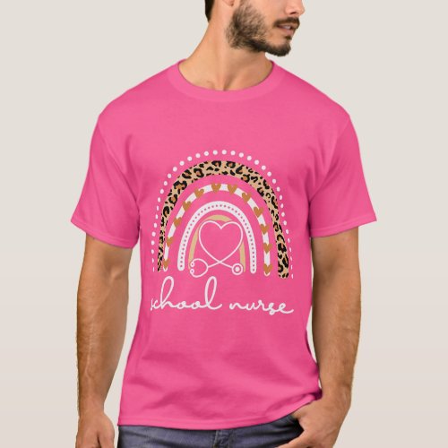 Rainbow Leopard school nurse T_Shirt