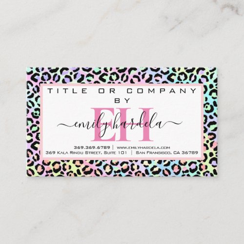 Rainbow Leopard Social Media  Business Card