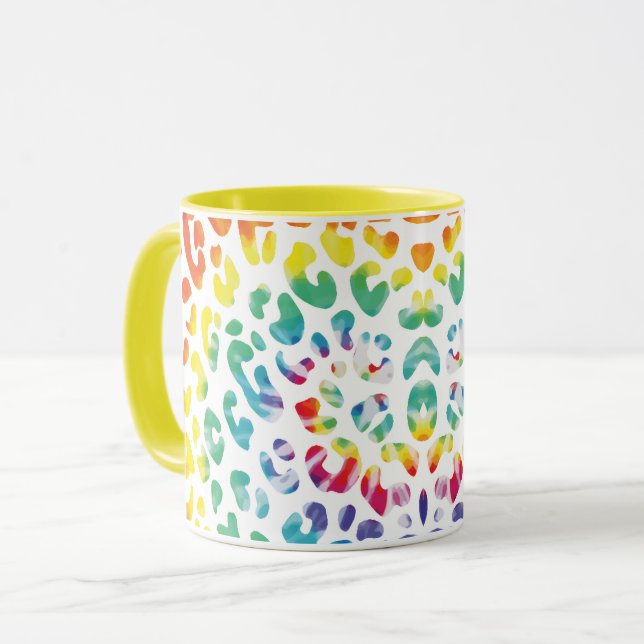 Rainbow leopard spots  mug (Front Left)