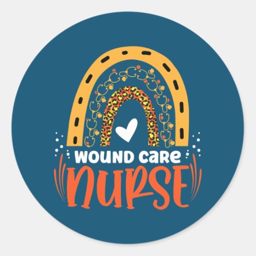 Rainbow Leopard Wound Care Nurse Squad Nursing Classic Round Sticker