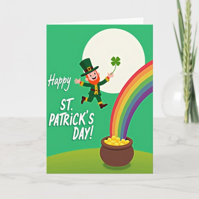 Rainbow Leprechaun Day Card (Front)