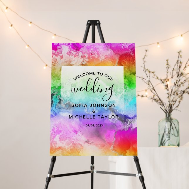 rainbow lesbian gay LGBT two brides pride Foam Boa Foam Board (In Situ (Stand))