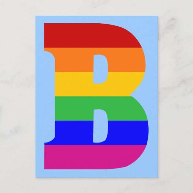 Rainbow Letter B Postcard | Zazzle