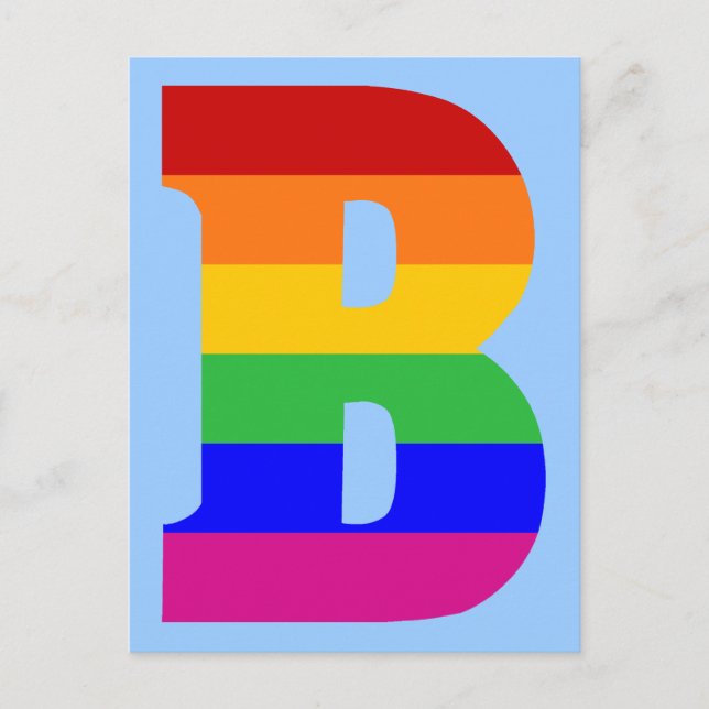 Rainbow Letter B Postcard (Front)
