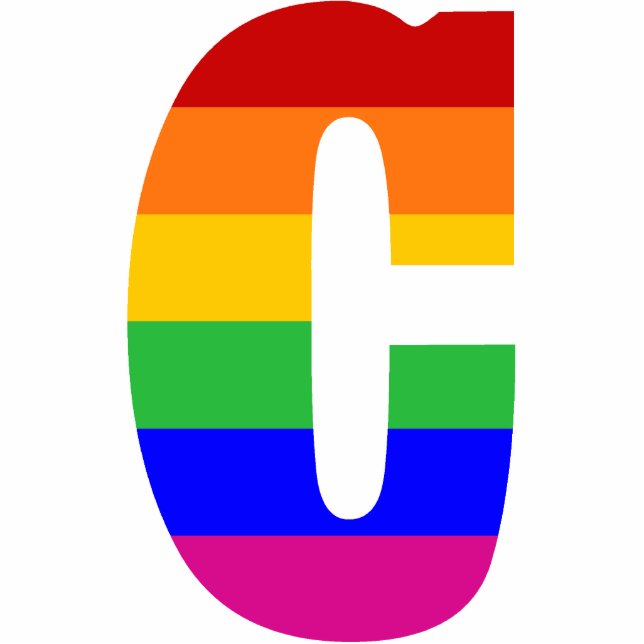 Rainbow Letter C Statuette (Front)