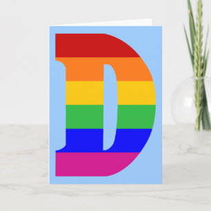 Rainbow Letter D Note Card