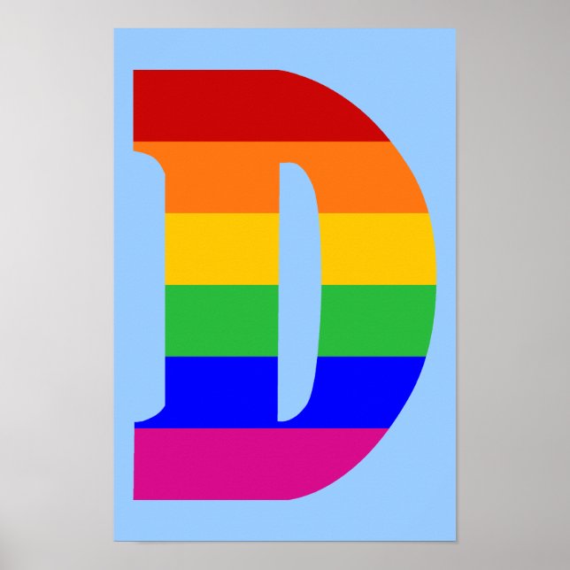 Rainbow Letter D Poster (Front)