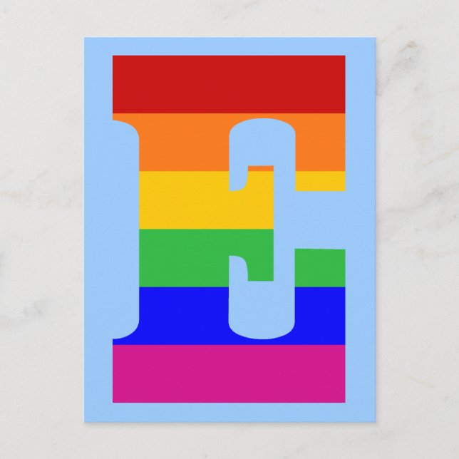 Rainbow Letter E Postcard (Front)