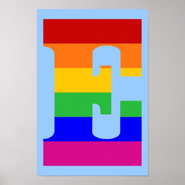 Rainbow Letter E Poster (Front)