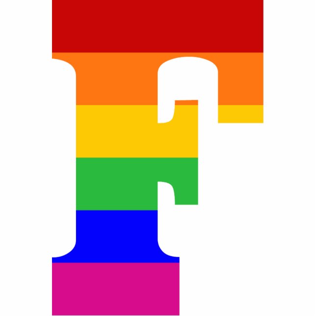 Rainbow Letter F Cutout (Front)