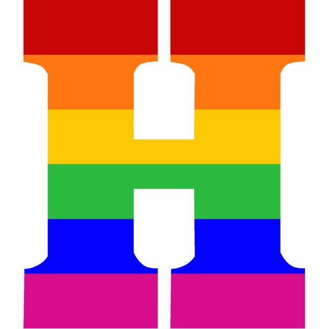 Rainbow Letter H Cutout (Front)
