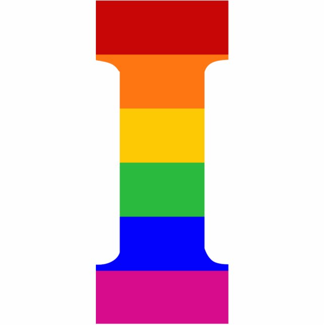 Rainbow Letter I Statuette (Front)