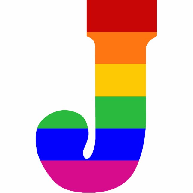 Rainbow Letter J Cutout (Front)