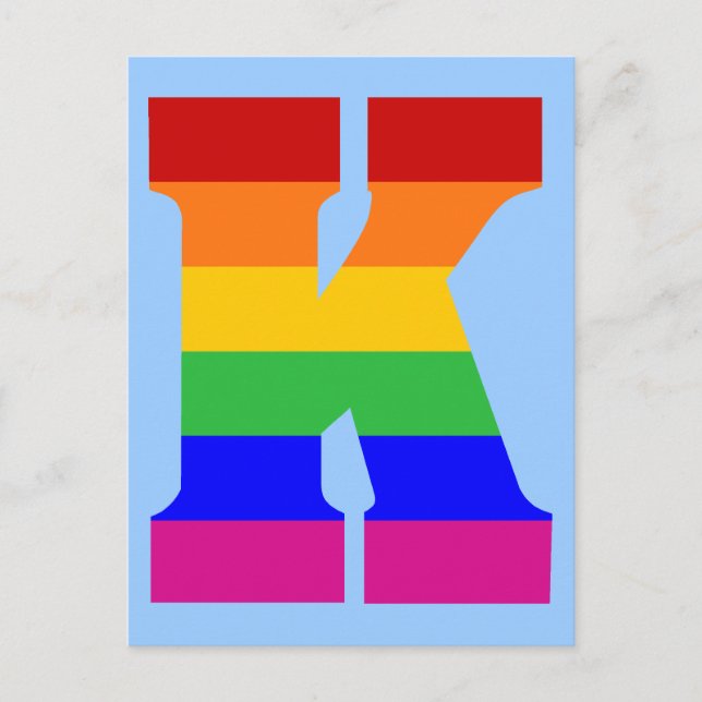 Rainbow Letter K Postcard (Front)