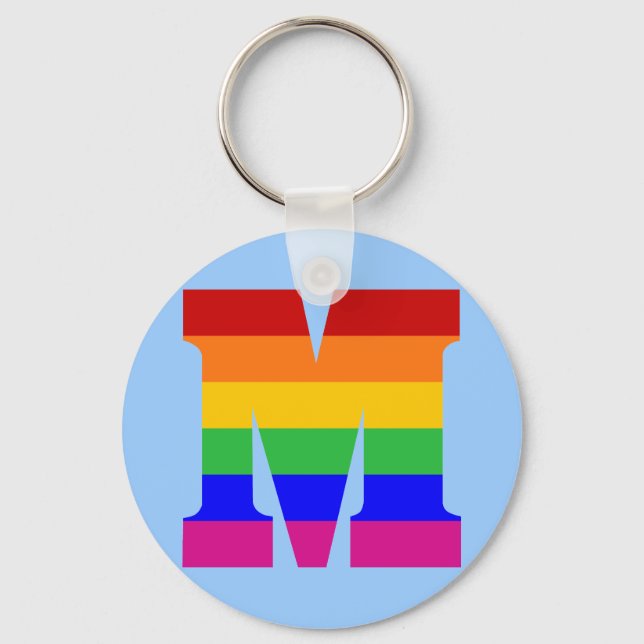 Rainbow Letter M Keychain (Front)